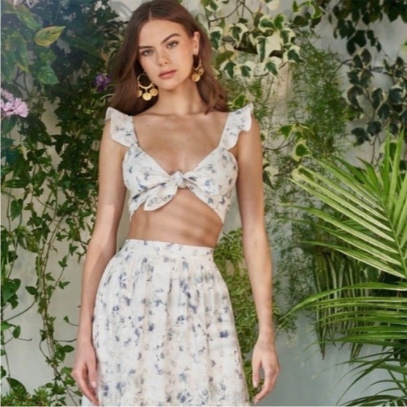 Cami New York Layla linen floral crop top - Picture 1 of 13